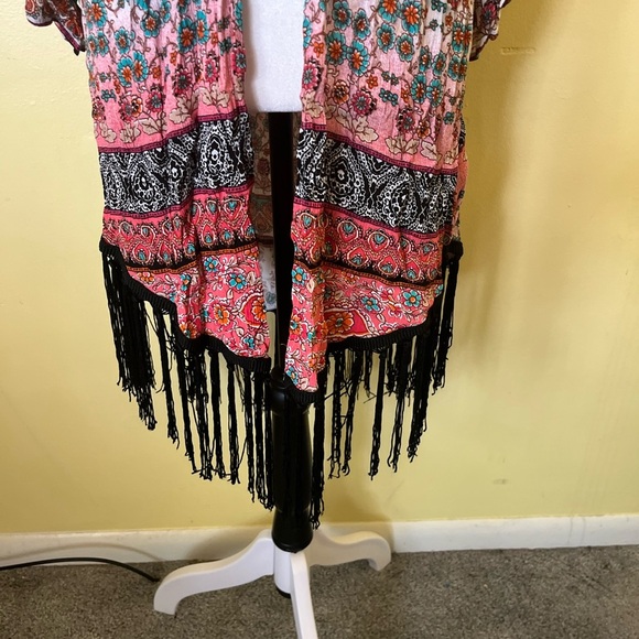 M Fasis Women’s  Multicolor Kimono Jacket Size Large - Picture 3 of 6